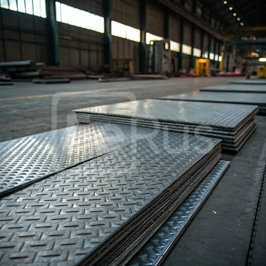 Лист стальной оцинкованный рифленый  1х1250х2500 мм 09Г2С ГОСТ 8568-77 г/к