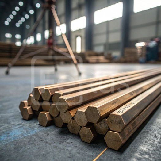 Шестигранник бронзовый 10 мм БрАЖНМц ГОСТ 1628-2019