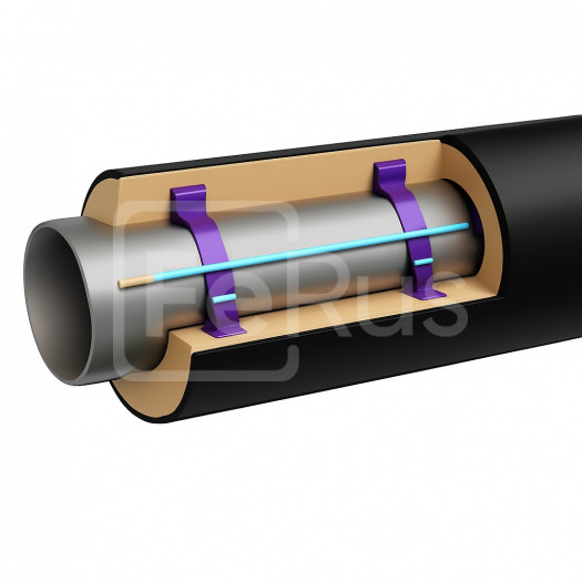 Труба ППУ полиэтиленовая оболочка 159х4 мм Ст20 ГОСТ 10704-91 с греющим кабелем