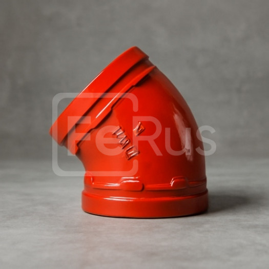 Колено короткое под муфту грувлок ковкий чугун 45 ДУ 65 (ДН 48) 21/2