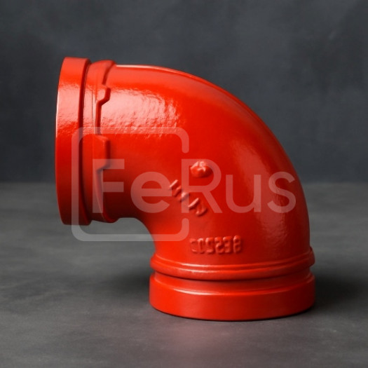 Колено короткое под муфту грувлок ковкий чугун 90 ДУ 100 (ДН 102) 4